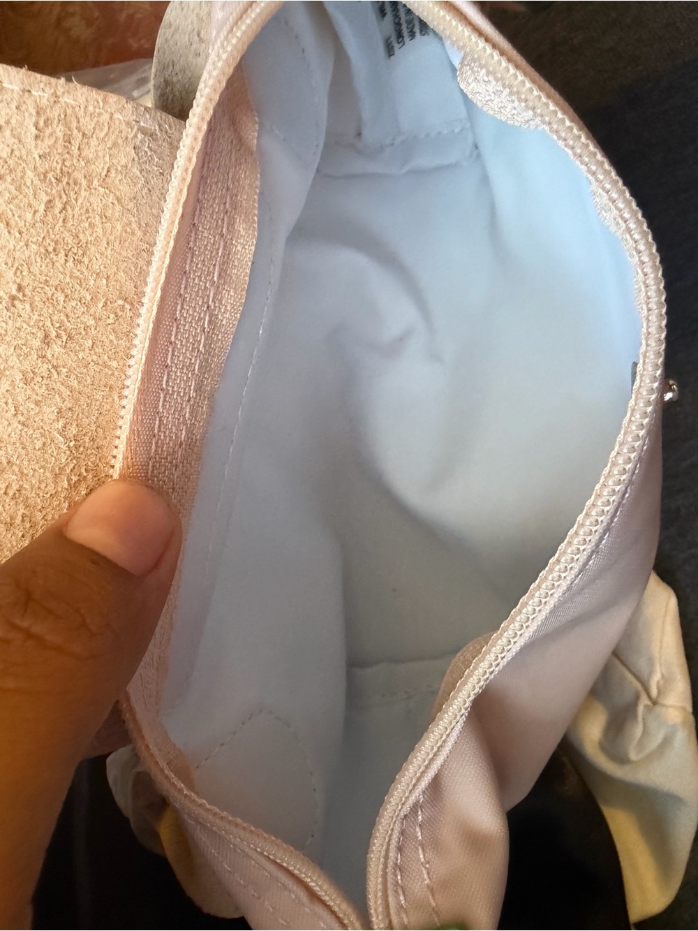 Blush Pink Mini Le Pliage Top-Handle with Tan Flap - Picture 8 of 8